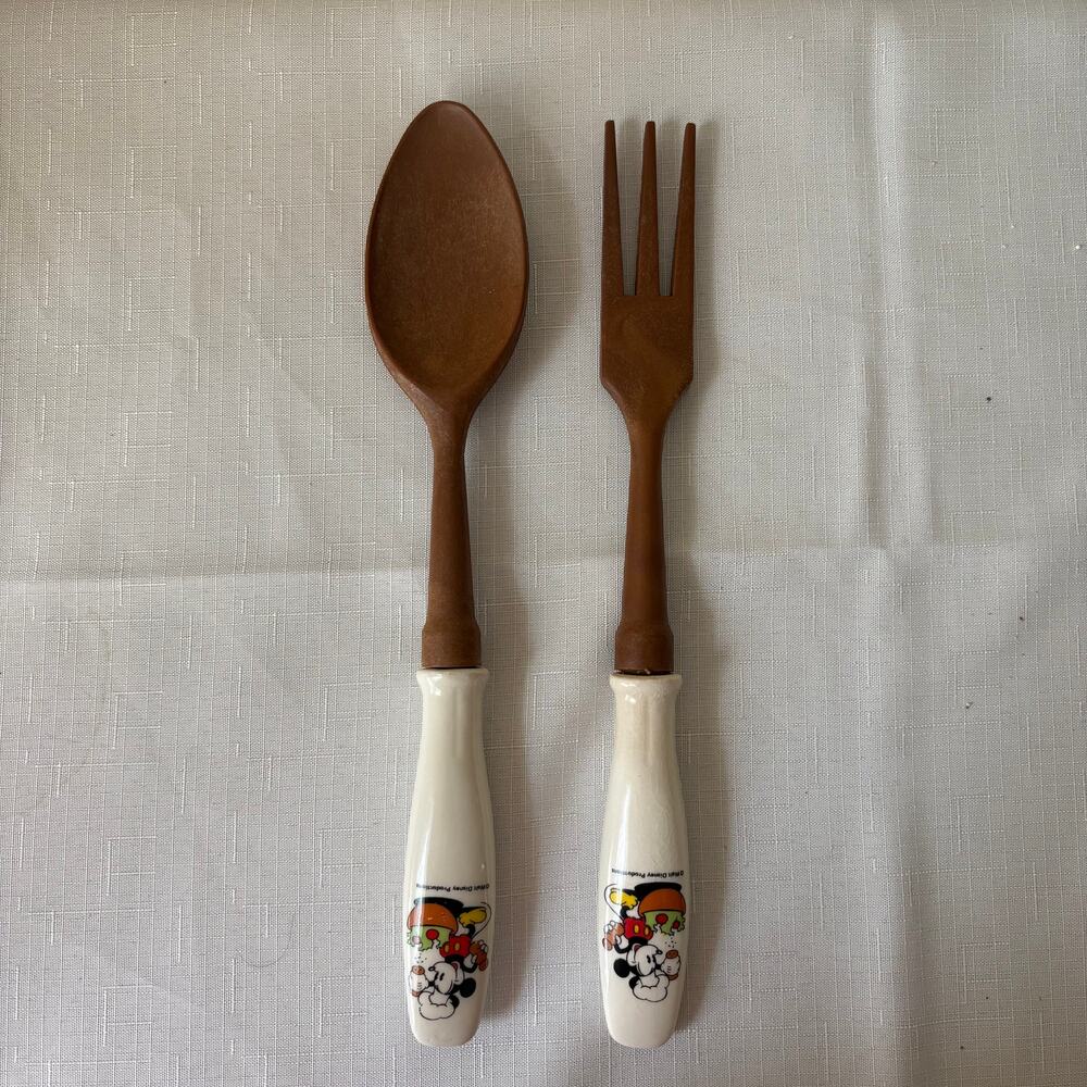 Vintage Walt Disney Salad Spoon and Fork‎
